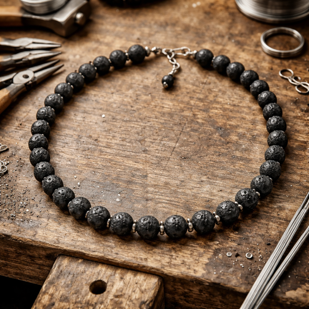 collier en perle de lave